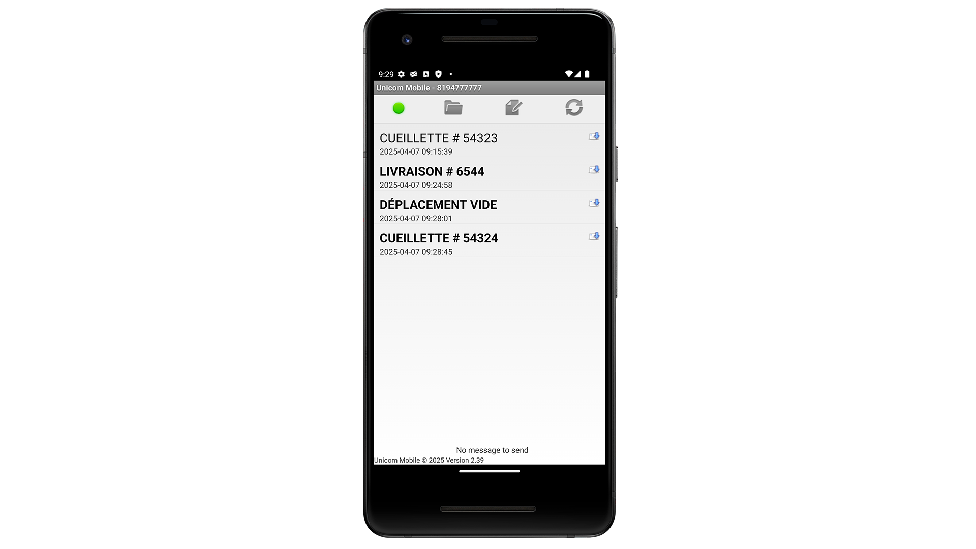 Unicom-mobile-Transmission-instantanee-commandes