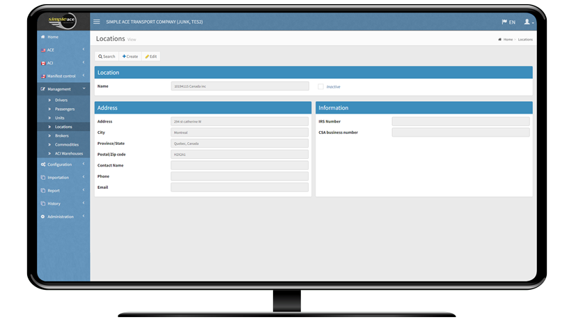 Management of drivers, units, places, and goods